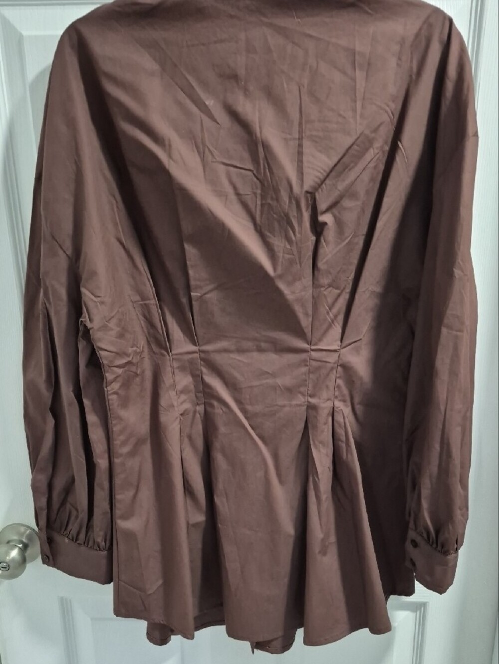 SHEIN Brown Long-Sleeve Casual Button-Down Shirt - Picture 2 of 4